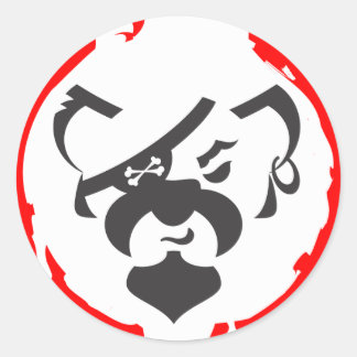 Sticker Rond Pirate Bear inverse