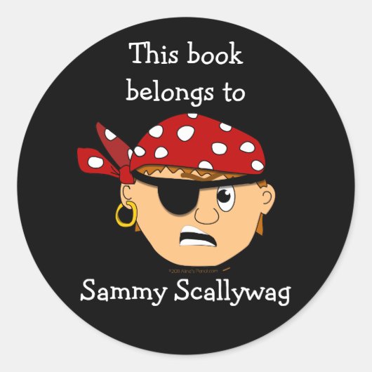 Sticker Rond Pirate Boy Custom Boy Modèle pour enfants (Devant)