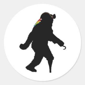 Sticker Rond Pirate Capitaine Sasquatch