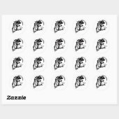 Sticker Rond Pirate Captain Skeleton Hook Pirate Thème B Jour (Feuille)
