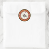 Sticker Rond Pirate de boussole d'anniversaire modifiable (Sac)
