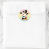 Sticker Rond pirate de hamster (Sac)