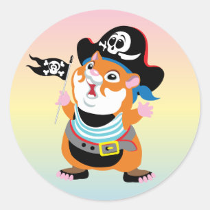 Sticker Rond pirate de hamster
