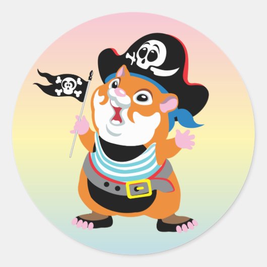 Sticker Rond pirate de hamster (Devant)