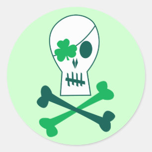 Sticker Rond Pirate de la Saint Patrick