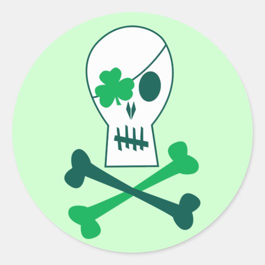Sticker Rond Pirate de la Saint Patrick (Devant)