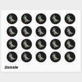 Sticker Rond Pirate Dinosaure T Rex Fun Tyrannosaurus Halloween (Feuille)