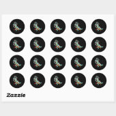 Sticker Rond Pirate Dinosaure T Rex Funny Tyrannosaurus Hallowe (Feuille)
