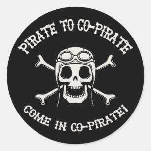 Sticker Rond Pirate et co-pirate