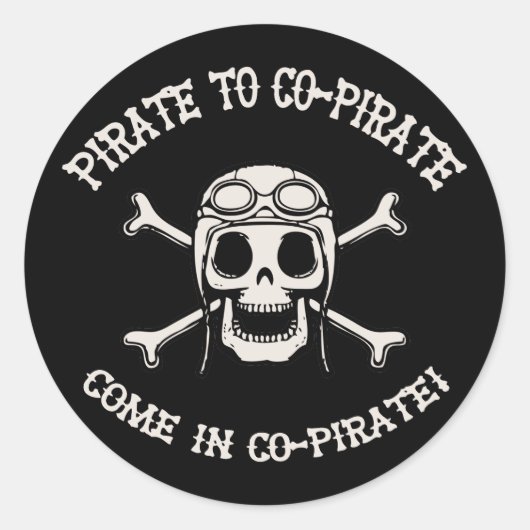 Sticker Rond Pirate et co-pirate (Devant)