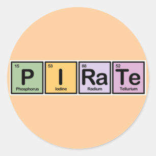 Sticker Rond Pirate fait d'éléments