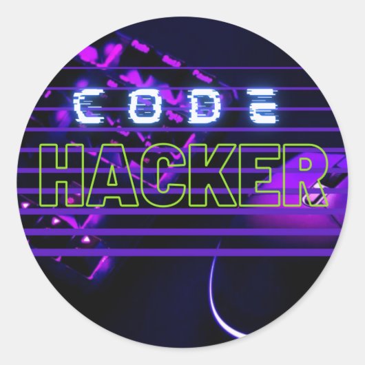 Sticker Rond pirate informatique (Devant)