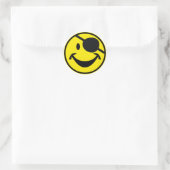 Sticker Rond Pirate jaune + votre dos. & idées (Sac)