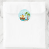 Sticker Rond Pirate kid birthday (Sac)