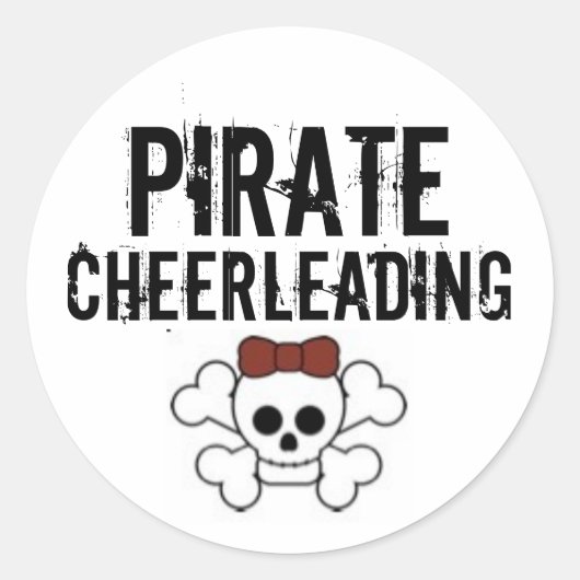 Sticker Rond pirate mignonne, pirate, Cheerleader (Devant)