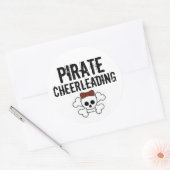 Sticker Rond pirate mignonne, pirate, Cheerleader (Enveloppe)