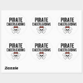 Sticker Rond pirate mignonne, pirate, Cheerleader (Feuille)