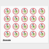 Sticker Rond Pirate Octopus Boy fête d'anniversaire (Feuille)