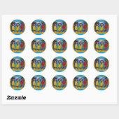 Sticker Rond Pirate Party  Perroquets (Feuille)