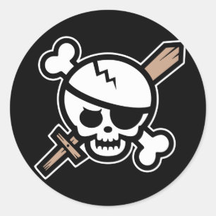 Sticker Rond Pirate Pirate Pete