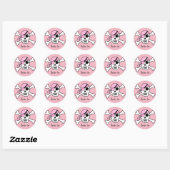 Sticker Rond Pirate rose personnalisée (Feuille)