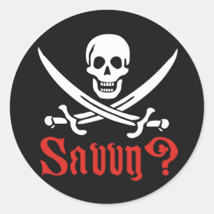Sticker Rond Pirate Savvy