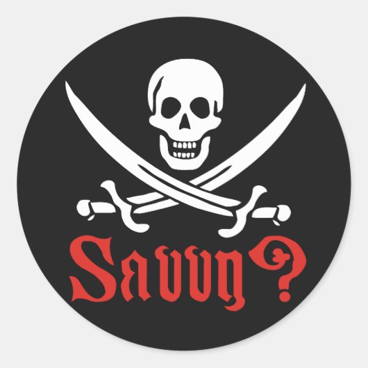 Sticker Rond Pirate Savvy (Devant)