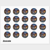 Sticker Rond Pirate Skeleton Treasure Under the Sea Comic Art (Feuille)