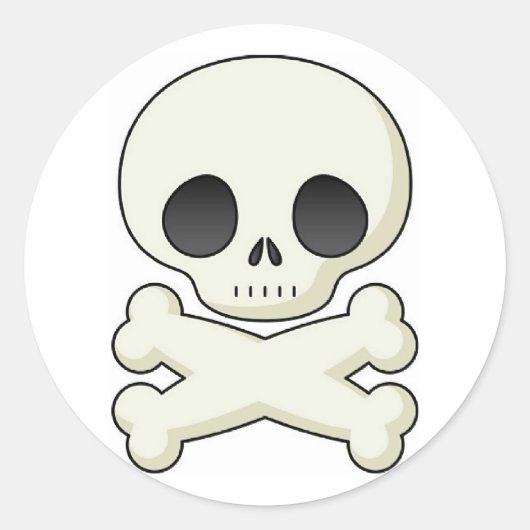 Sticker Rond Pirate Skull & Crossbones (Devant)
