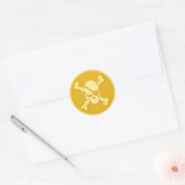 Sticker Rond Pirate Skull Gold Coin Treasure Dubloon (Enveloppe)