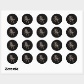 Sticker Rond Pirate Squelette Dinosaure T Rex Drôle Tyrannosaur (Feuille)