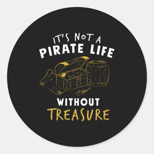 Sticker Rond Pirate Treasure Chest Sayings (Devant)