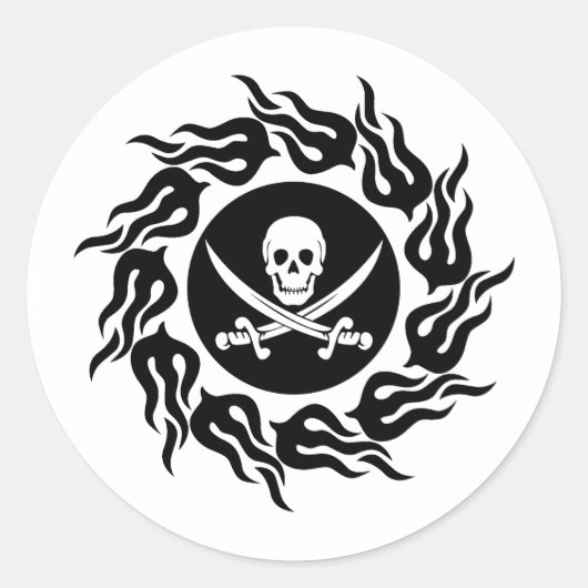 Sticker Rond Pirate tribale (Devant)