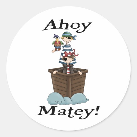 Sticker Rond Pirates Ahoy Matey (Devant)
