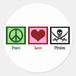 Sticker Rond Pirates d'amour de paix