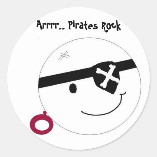 Sticker Rond Pirates Rock (Devant)