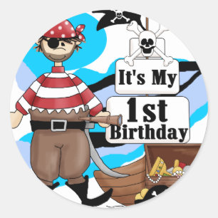 Sticker Rond Piratez le ęrs T-shirts et cadeaux d'anniversaire