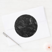 Sticker Rond Pisces Constellation Hevelius 1690 sur Black (Enveloppe)
