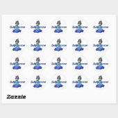 Sticker Rond Pisces Vintage danseuse du ventre (Feuille)