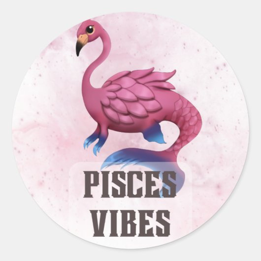 Sticker Rond Pisces Zodiac Decal pour les amateurs d'astrologie (Devant)