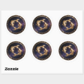 Sticker Rond Pisces Zodiac Fish (Feuille)
