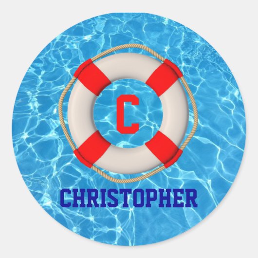 Sticker Rond Piscine Coach Piscine Lifesaver (Devant)