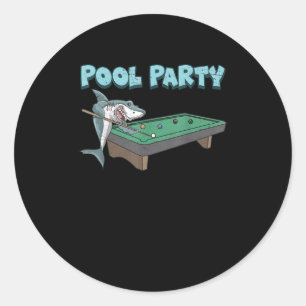 Sticker Rond Piscine de requin Pun Billard Piscine d'été
