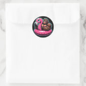 Sticker Rond Piscine party Bigfoot Flamingo (Sac)