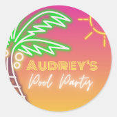 Sticker Rond Piscine Pink Neon (Devant)