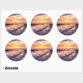 Sticker Rond Piscines à marée Sunset Cliffs (Feuille)