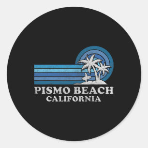 Sticker Rond Pismo Beach Californie Famille Vacances été Vint
