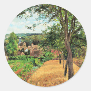 Sticker Rond Pissarro - Orchards de Louveciennes, art