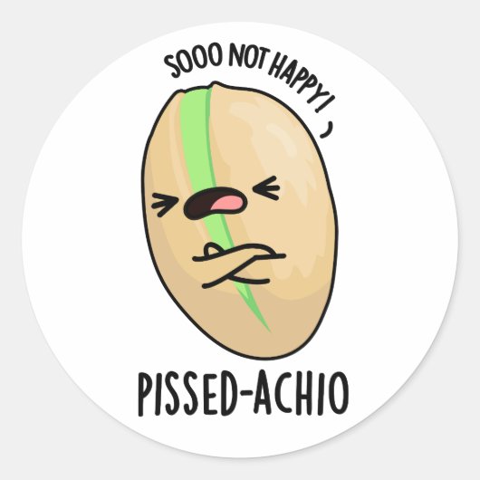 Sticker Rond Pistache amusante Pissed-achio (Devant)