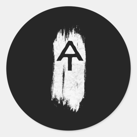 Sticker Rond Piste Appalachienne Blanche À Randonnée Minimalist (Devant)
